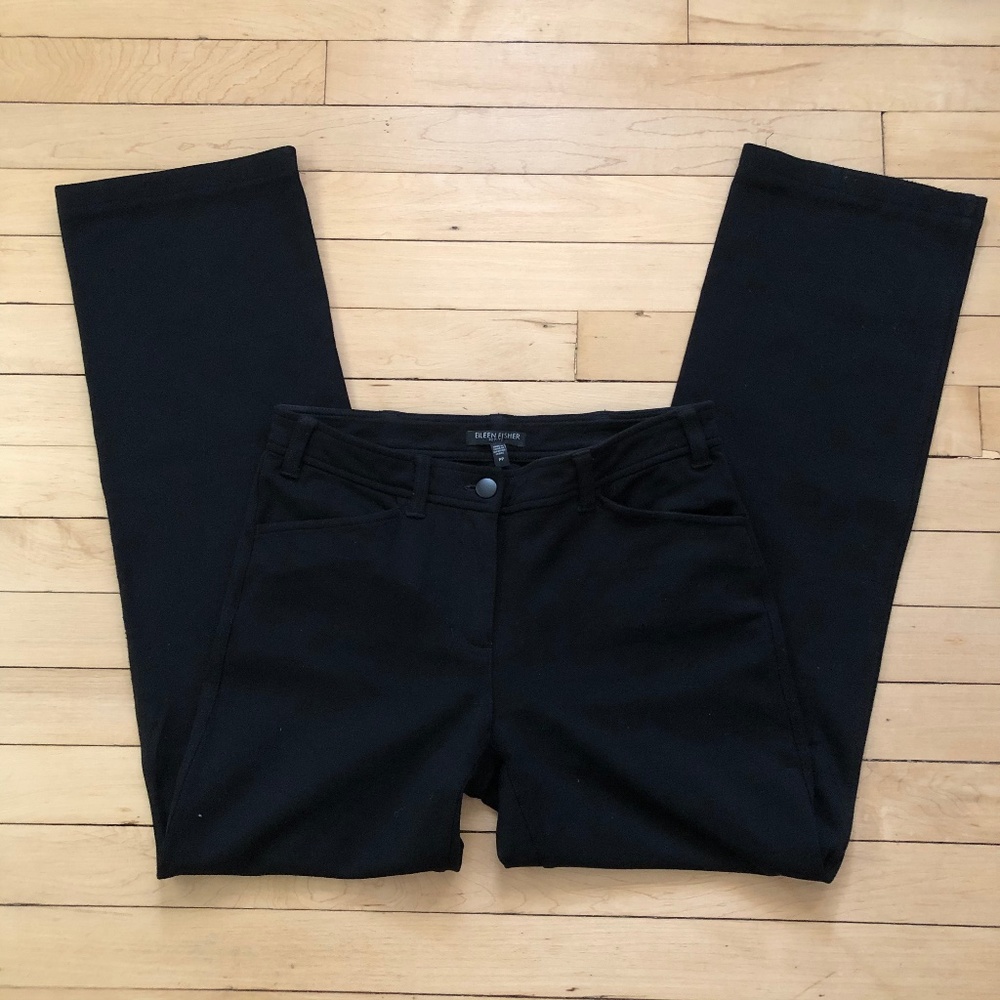 Eileen Fisher Straight-Leg Stretch Knit Pants